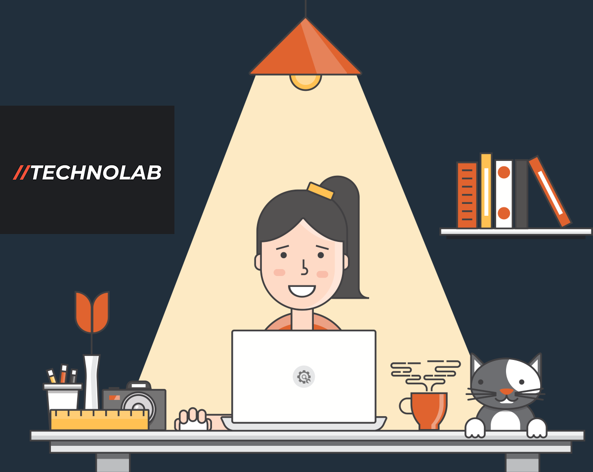 Cyber Chick at work in the dark